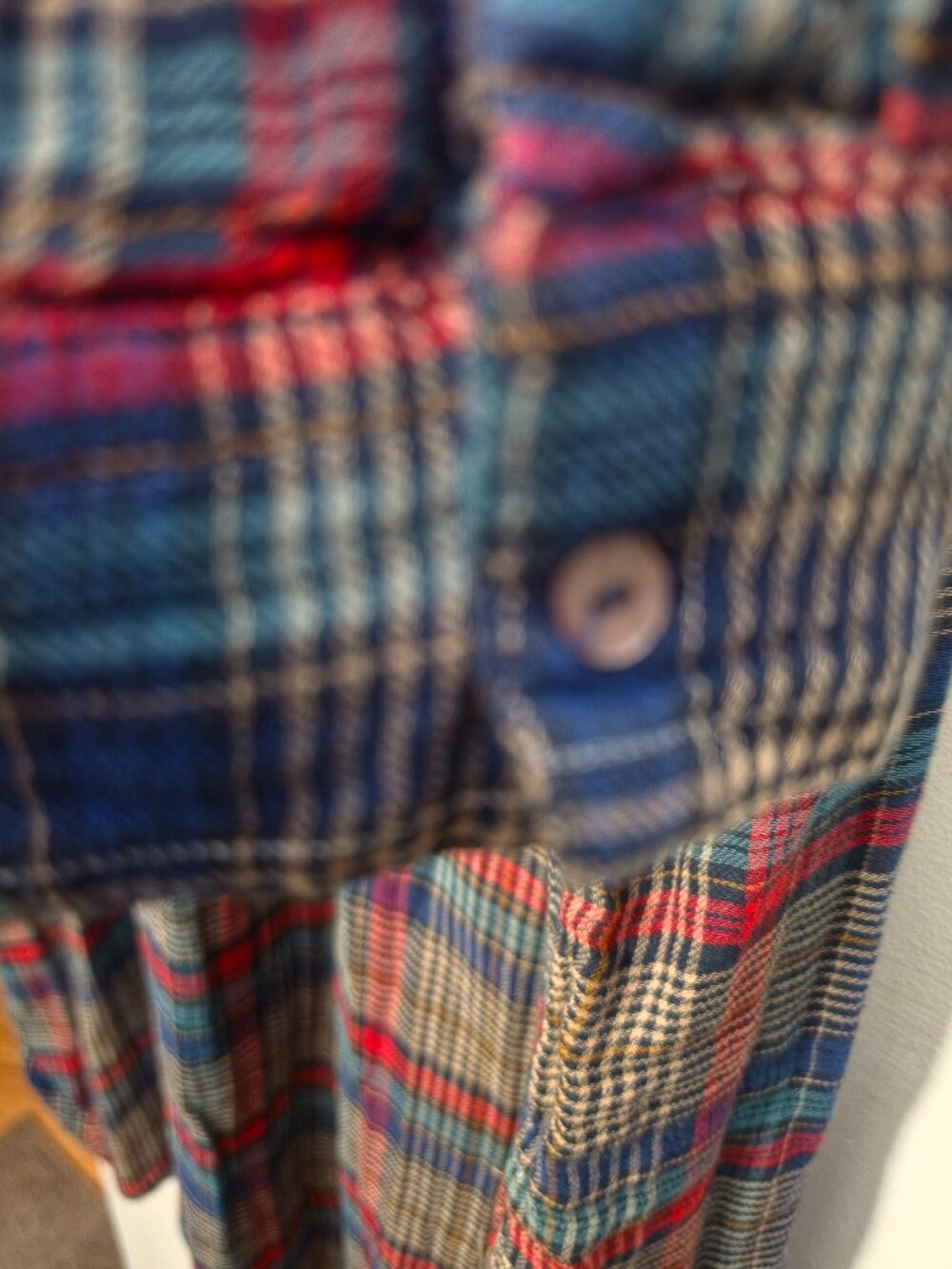 Natural Life Cooper Shirt Navy Red Plaid Cotton Dress Sz XL - Picture 6 of 14